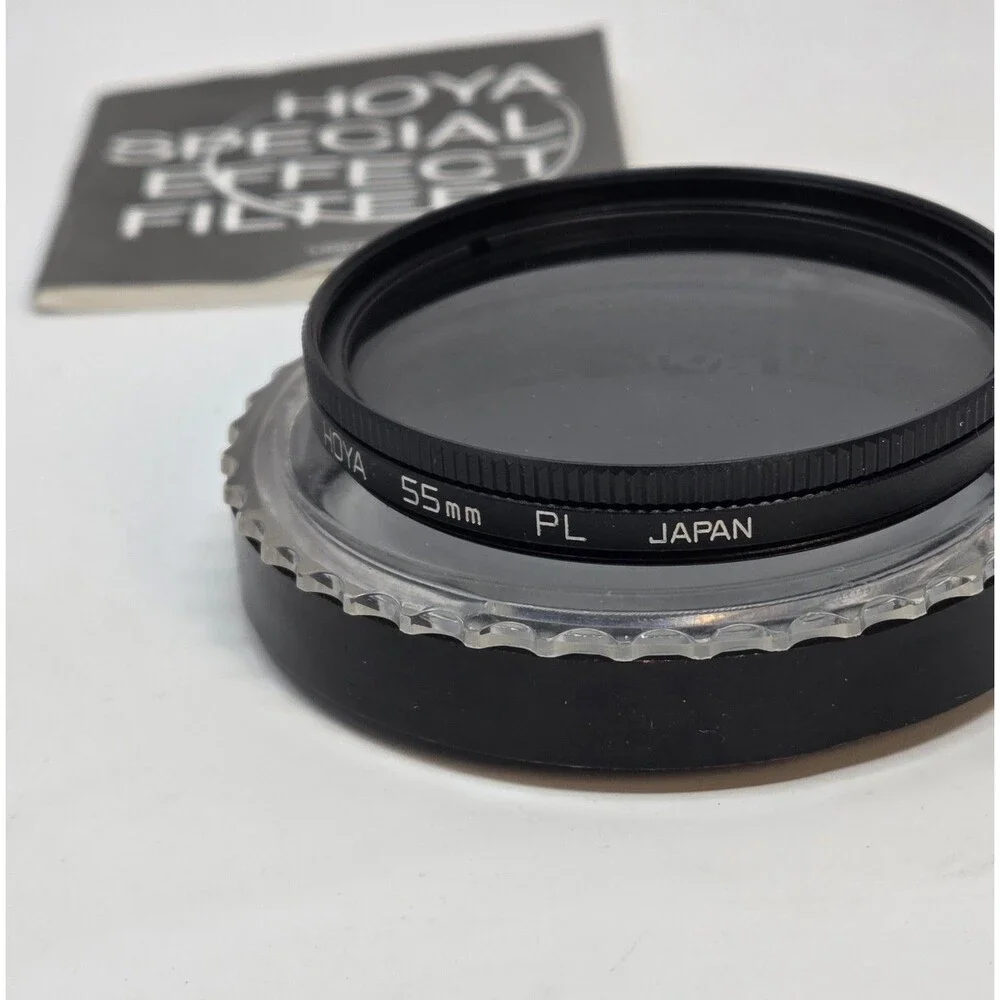 Hoya 55mm PL Polarizing Filter Made in Japan Vintage w/ Case & Instructions